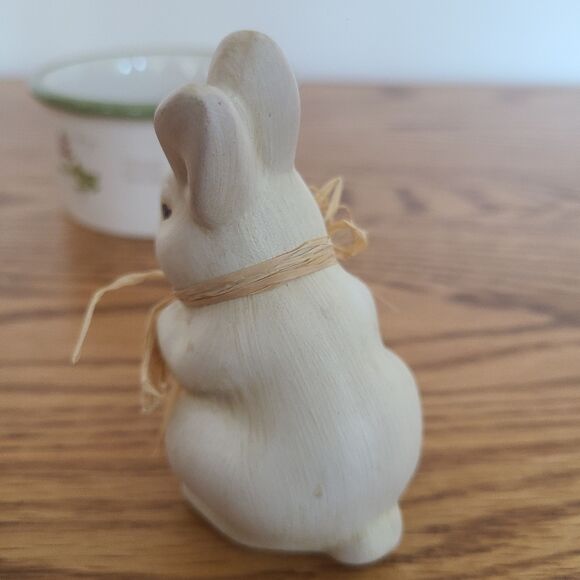 Ceramic Spring Lot Herb Garden Ramekin Pottery Bunny Rabbit Candle Tart - Picture 9 of 10